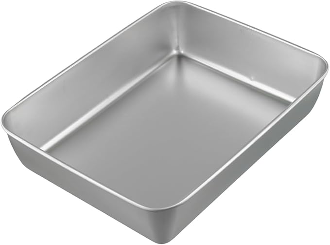 Stainless Steel Serving Tray with Deep Edges, Rectangular Food Platter for Kitchen, Camping, Picnics, School Cafeteria, Dishwasher Safe, Silver(25 * 20 * 5.5)