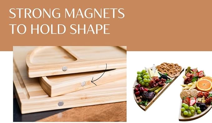 Modern Day Homestead 3 Piece Magnetic Charcuterie Board Set: Charcuterie Boards Gift Set, Bamboo Cheese Board | Labor Day Party | House Warming New Home | Wedding Gifts | Serving Ware | Football Party