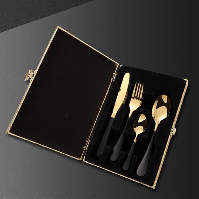 Stainless Steel Flatware serving set,Home Kitchen Eating Tableware Set,Dishwasher Safe,For Home Kitchen Restaurant Hote 24-piece Stainless Steel Cutlery Set Home Restaurant Steak Knife Fork Spoon Set(