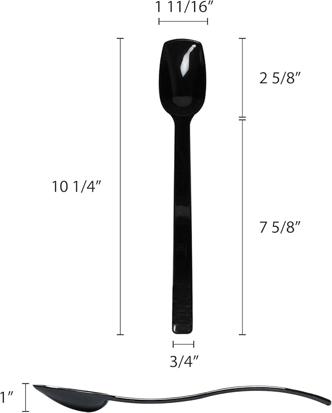 TrueCraftware- 3/4 oz Solid Buffet Serving Spoon 10" Polycarbonate Black Color Set of 12- Buffet Serving Utensils Scooping Serving Flatware Set for Catering Party Kitchen Banquet Restaurant