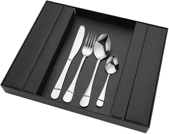 Stainless Steel Flatware Serving Set,Home Kitchen Eating Tableware Set,Dishwasher Safe,for Home Kitchen Restaurant Hote 24-Piece Stainless Steel Knife and Fork Set(Gold)(Silver)