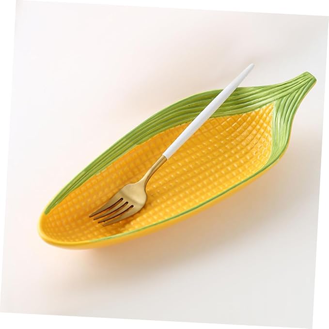 Ceramic Corn Trays Handpainted Appetizer Plates for Serving Corn The Cob for Family Meals and Dinner Parties Dinnerware for Fruits and Snacks