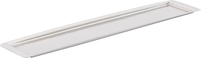 Elegance Stainless Steel Hammered Rectangular Tray, Large, 25.5 by 5.5-Inch, Silver