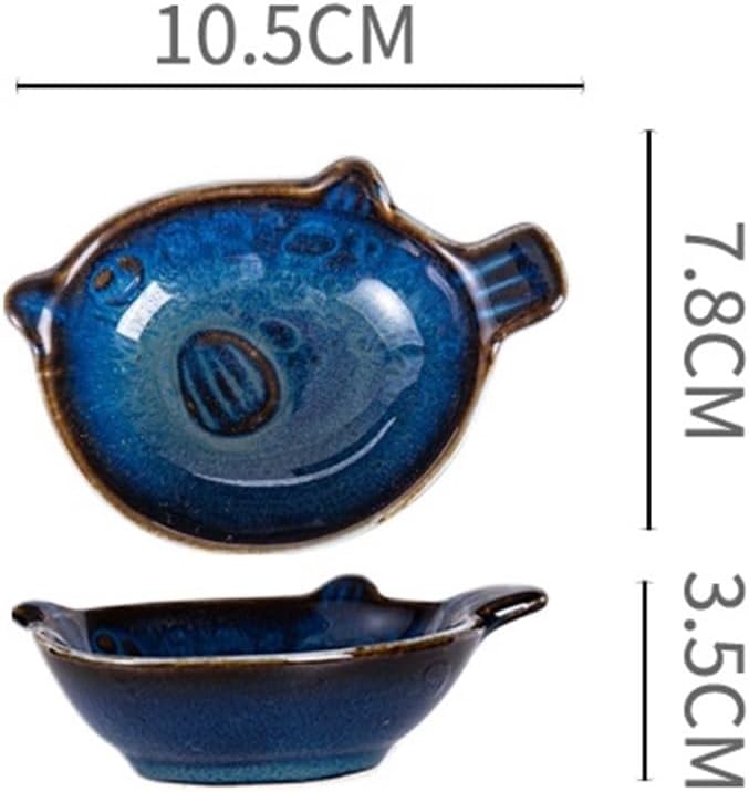 Appetizer Plates Retro Cuisine Restaurant Home Ceramic Small Plate Creative Snack Dish Soy Sauce Dish Dip Cheap Plates(A)
