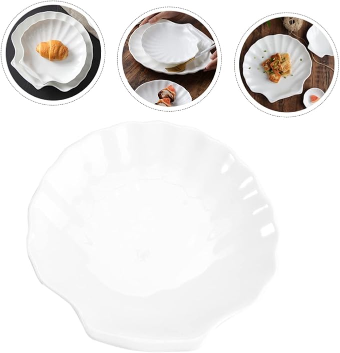 4Pcs Multi-Function Ceramic Plates Set Creative Dessert and Seasoning Plates Porcelain Side Dish Bowls for Home Dining Breakfast and Snacks