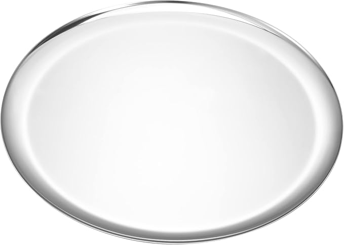 Large Mirror-Polished Stainless Steel Round Tray – Multi-Purpose Decorative Storage for Jewelry, Cosmetics & Essentials – 11.02" Silver Organizer for Bathroom,Bedroom,Coffee Table & Living Room