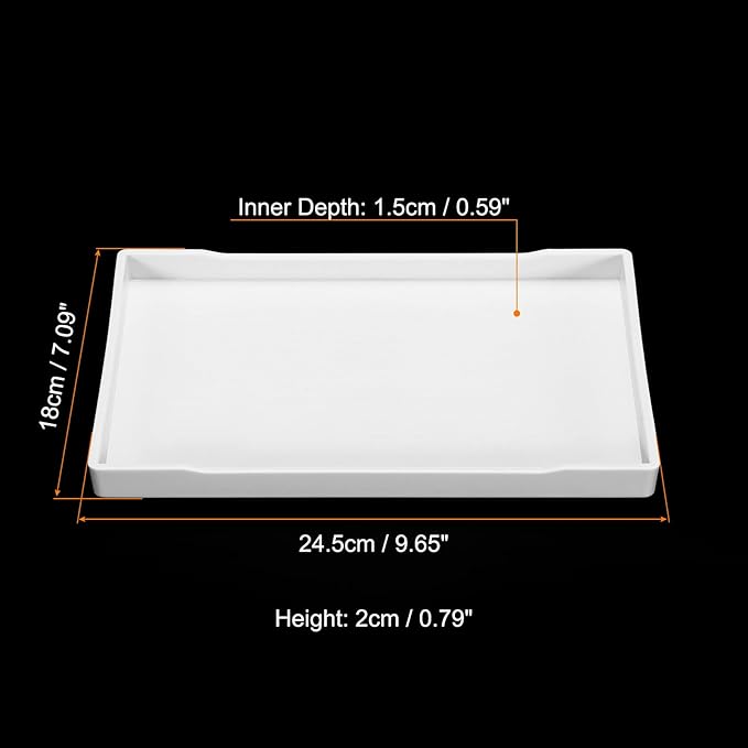 PATIKIL 9.7x7 Fast Food Tray, Plastic Reusable Multi-Purpose Rectangle Serving Tray for Restaurant Home Kitchen, White