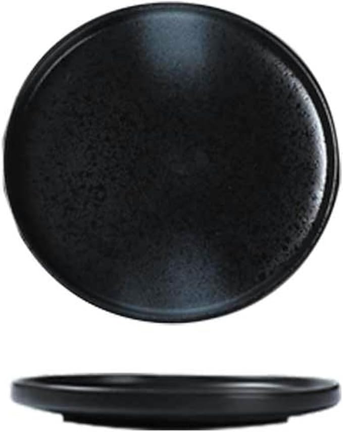 Japanese solid color household simple and exquisite underglaze ceramic plate -10-inch steak plate (wild goose black)