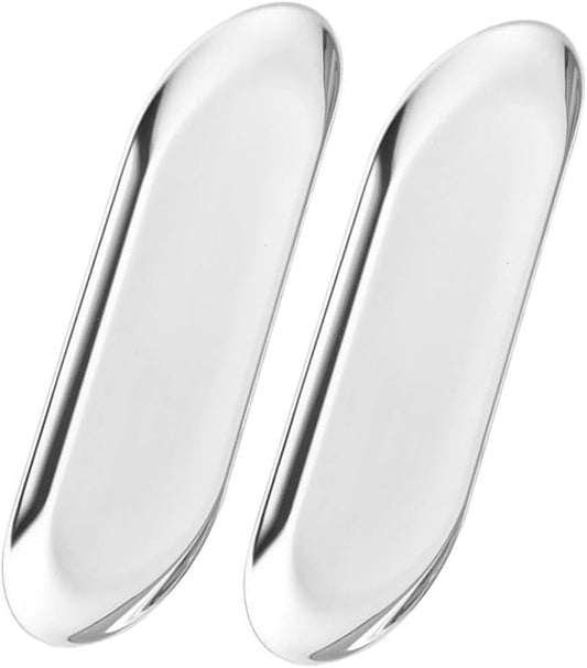 Garneck 2pcs Polished Stainless Steel Trays Serve As Decorative Serving Trays Jewelry Display and Food Storage for Kitchen Tabletop