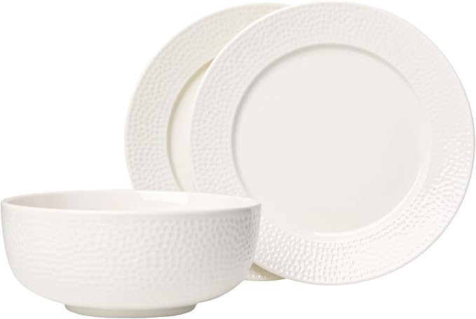 LEETOYI Ceramic Dinnerware Set, 26 OZ Bowl with Plates, Tableware for Kitchen and Formal Dining Used for Cereal, Salad, Pasta, Soup, Dessert, Dishwasher & Microwave Safe, White