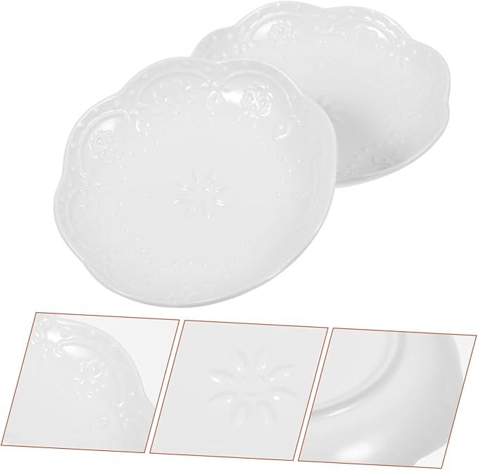 2sets Ceramic Dipping Bowls Decorative Sauce Plates for Serving Snacks Dessert Dishes Stackable and Easy to Clean Modern Design for Dining Table 2pcs*2