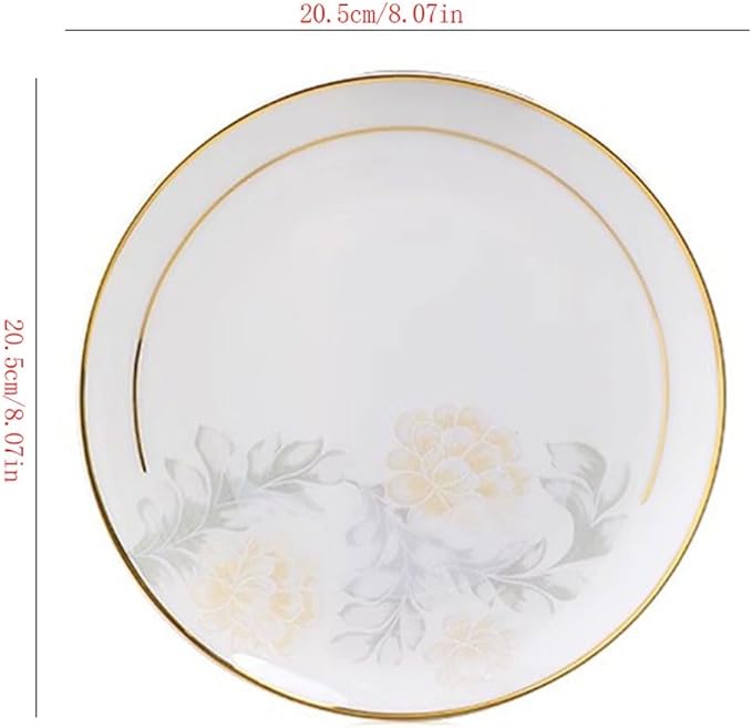 Dessert Plates Simple and Elegant Floral Ceramic Dinner Plate for Home High-end and Tableware Dinner Tableware