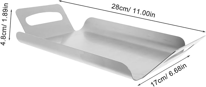 PRETYZOOM Silver Trays for Serving Stainless Steel Rectangular Dessert Tray Elegant Decor