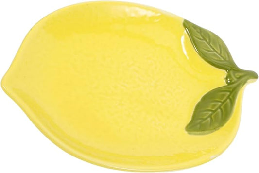 GLEAVI Adorable Lemon Plate Ceramic Dessert Bowl Smooth Surface for Snacks Fruits and Sweets