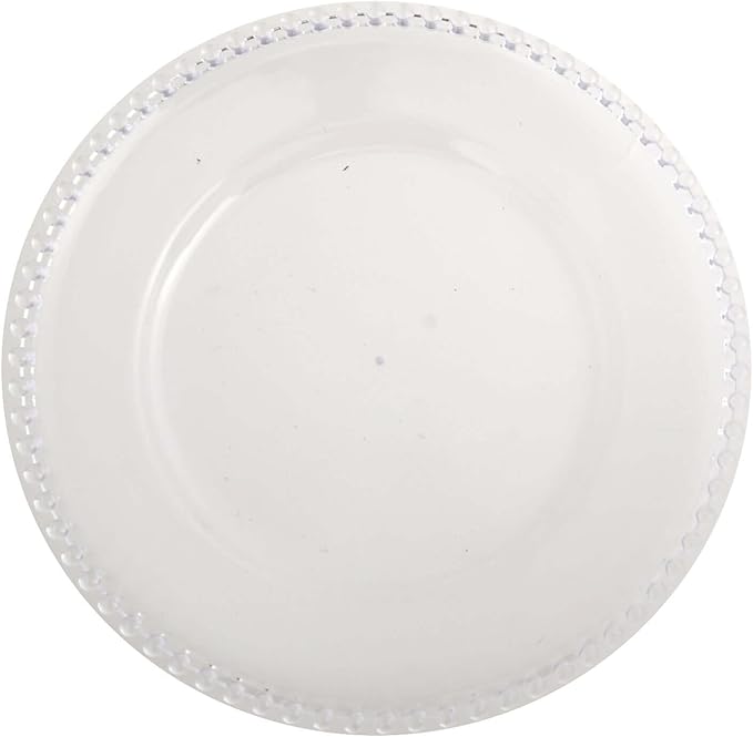 Efavormart 6 Pack 12" Clear Acrylic Round Charger Plates With Beaded Rim Dinner Charger Plates