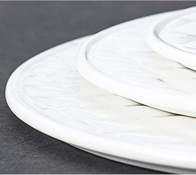 SHINING Ceramic Dessert Appetizer Plates Square And Rectangular Diamond Grain Salad Plates for Fruit Cheese Dessert Lunch (12", Rectangle Plate)