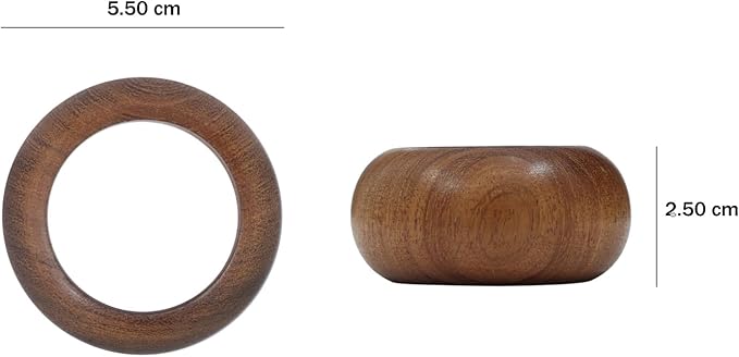 Napkin Rings for Dining Table, Classic Farmhouse Style, Holiday and Party Decor, Table Setting Accessories (Round, 12.)