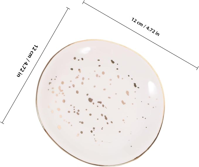 VALICLUD Ceramic round Plate Nordic Style Speckled Irregular Design Steak Plate Sandwich Food Dish for Household Dessert Serving