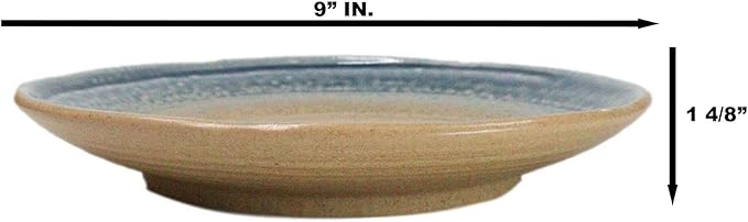 Ebros Gift Artistic Blue River Ao Nagashi Collection Dinnerware Serveware Kitchenware Set Asian Japanese Restaurant Supply (Pack Of 5 Round Dinner Plates 8.75" D)