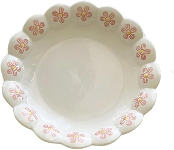 SONGCHAO Party Supplies Creative Petal Side Plate Ceramic Serving Plate Dessert Plate Flatware 8 Inch Kitchen Dessert Plate Snack Plate Party Plates (Color : B)