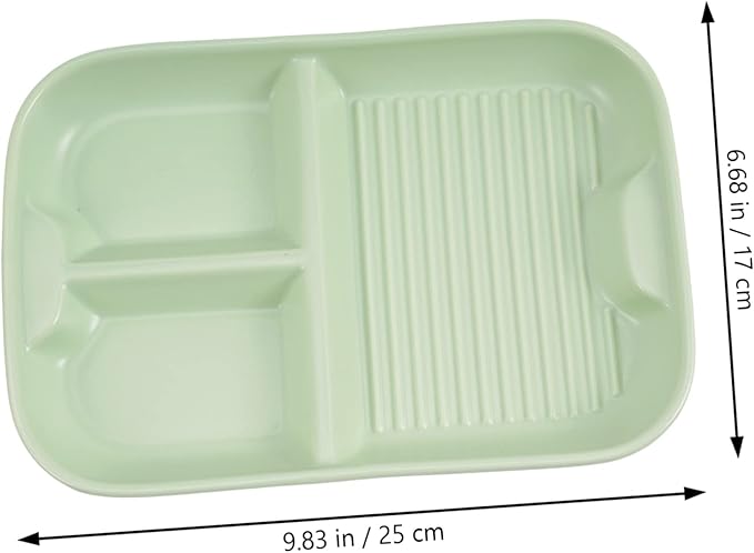 Healifty Ceramic Three-Grid Divided Serving Tray Nordic Style Long Rectangle Plate Creative Household Breakfast Dish for Boys and Girls Separated Food Platter for Appetizers and Snacks