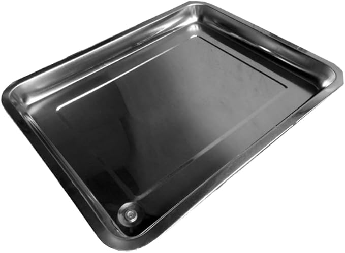 Cabilock Stainless Steel Tea Tray Rectangular Serving Tray for Tea Set Kitchen Accessory for Home Use
