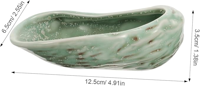 Garneck Oyster Shell Shape Ceramic Plate Sushi Serving Dish for Dinner Decorative Plate