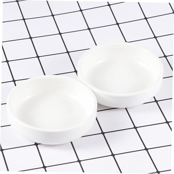 Cabilock 3pcs Ceramic Sauce Dish Matte White Stylish Seasoning Plates for Condiments Dipping Appetizers Snacks Versatile for Home and Restaurant Use