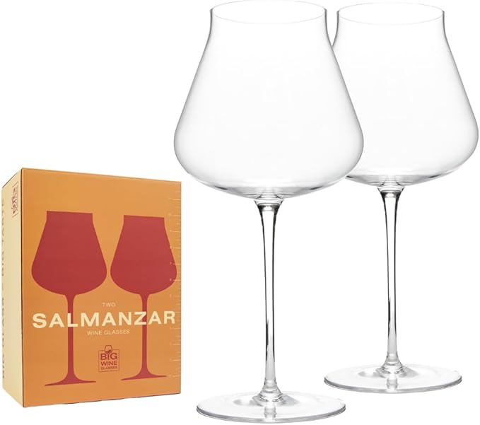Salmanazar Giant Wine Glass - Premium Crystal Wine Glasses Set of 2 - Fits Entire 750 ml Bottle