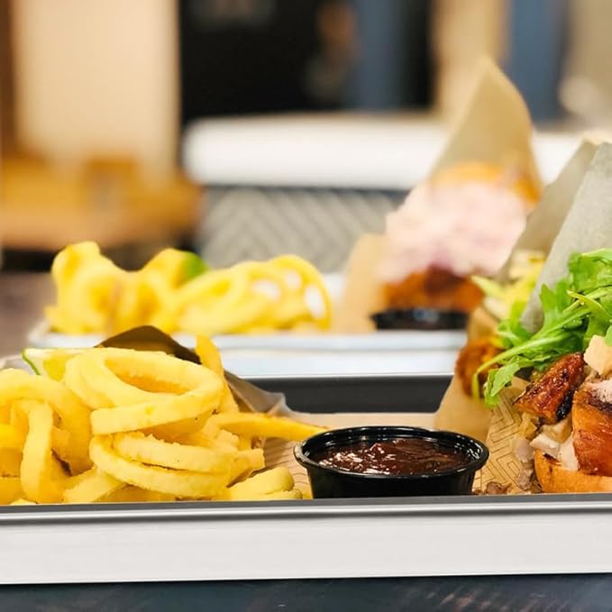 Stainless Steel Rectangular Serving Tray 10.4X6.1 Inch Food Snack Plate for Home Restaurant Hotel Dining