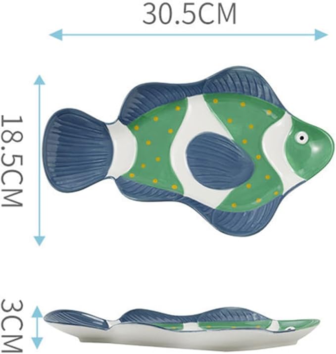 Mobestech Theme Plate Ceramic Food Serving Dish Hotel Buffet Plate Steamed Fish Tray