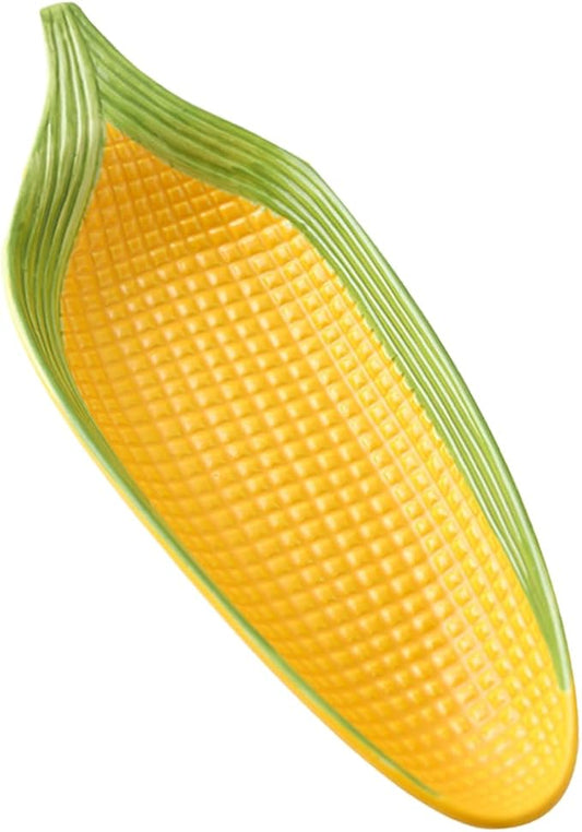 Ciieeo Ceramic Corn Cob Holders with Non Slip Bottom Handpainted Appetizer Plates for Sushi Family Meals Microwave Dishwasher Safe Corn Dishes Elegant Serving Trays for Dining