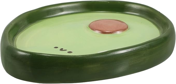 Cute Avocado Ceramic Plate 4-inch Hand-painted Fruit-shaped Appetizer Plate Snack Serving Dish for Home Kitchen