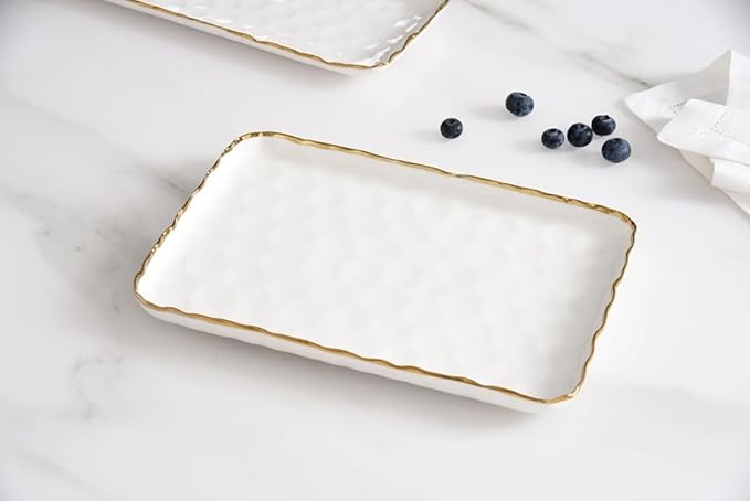 Pampa Bay Portofino Small Rectangular Tray 11.25" x 7.5" x 1" – Decorative Serving Tray for Bathroom, Kitchen, Vanity & Coffee Table