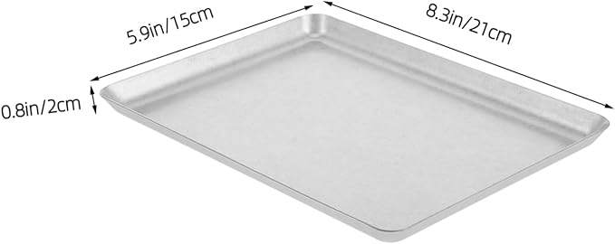 ABOOFAN Stainless Steel Dinner Plate Vintage Rectangular Serving Tray for Grill BBQ Camping