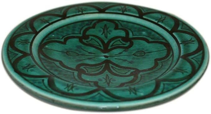 Ceramic Plates Handmade Appetizer Tapas Set Of 4 - Dark Green
