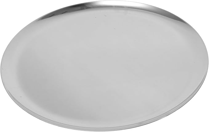 PRETYZOOM Stainless Steel Plate Versatile Serving Tray Round Food Serving Plate Catering Trays