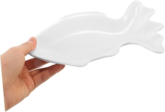 Cabilock Decorative Fish Shape Ceramic Plate Serving Bowl for Dipping Sauce Salad Soup Appetizer