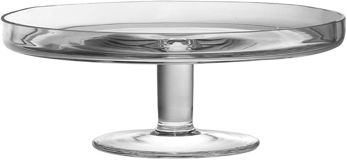 Barski Handmade Glass 2 pc Set, Footed Cake Plate with Dome, 12" H, 11" D (Inside Dome is 10.25" D), Clear, Made in Europe