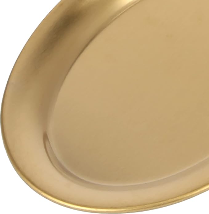Stainless Steel Serving Platter Set, Silver Tray Mirror Finish, 3pcs Assorted Sizes - Durable 304 Steel, Easy to Clean, Versatile Display and Serving Use (Gold)