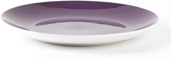 Stoneware Coupe Shape 12pc Dinnerware Set, Outside White + Inside Violet