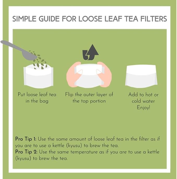 Japanese Green Tea Co. 504 Pcs Disposable Tea Bags for Loose Leaf Tea – Oversized Empty Sachets with Tight Seal (3.5" x 2.8") – Convenient Tea Infuser for Loose Tea Leaves