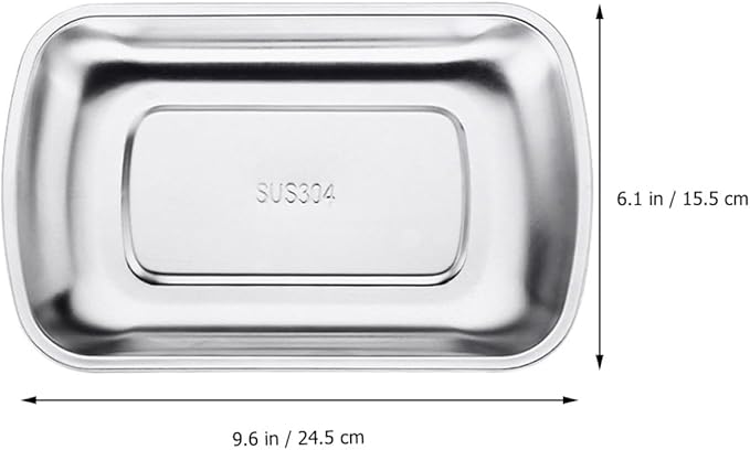 BESPORTBLE 304 Stainless Steel Tray Large Fruit Snack Serving Tray Food Holder Hotel Towel Dish for Kitchen and Dining