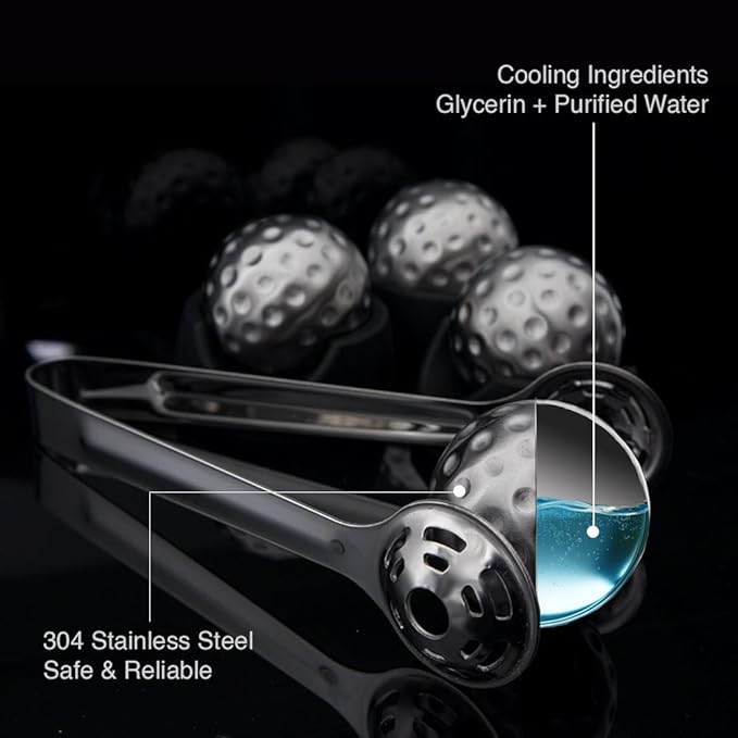 Stainless Steel Golf Ball Whiskey Chillers – Reusable Non-Diluting Ice Cubes for Whiskey, Cocktails & Wine – Set of 4
