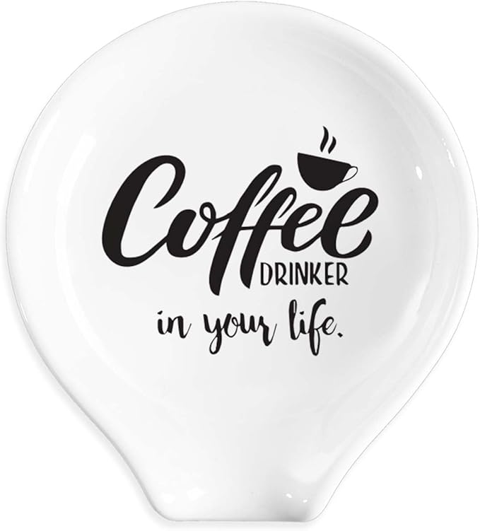 Funny Coffee Spoon Holder-Coffee Spoon Rest-Cafe Bar Station Accessories-Coffee Drinker In My Life Sign