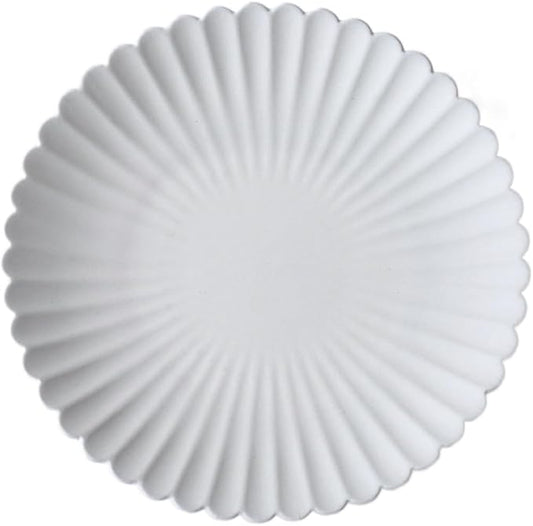 Ceramic Dinner Plates Simple White Ceramic Dinner Plate Restaurant Fruit Plate Snack Plate Bread Plate Dessert Plate Kitchen Tableware Dining Plates(20cm)