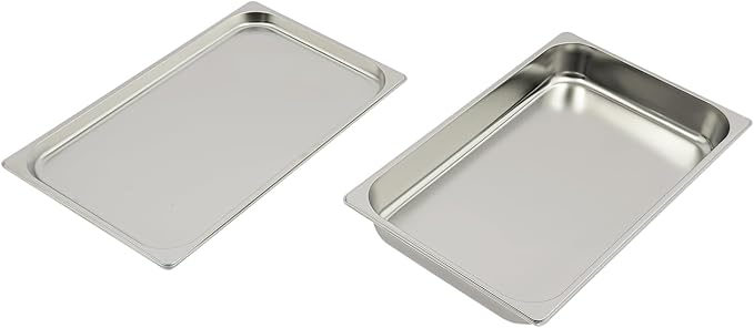 Single Compartment Ice Food Display Tray, 1.59Gal Stainless Steel Buffet Cooler Platter with Clear Lid & Reusable Gel Ice Box, for Outdoor Party Restaurant - Gold (Gold-1)