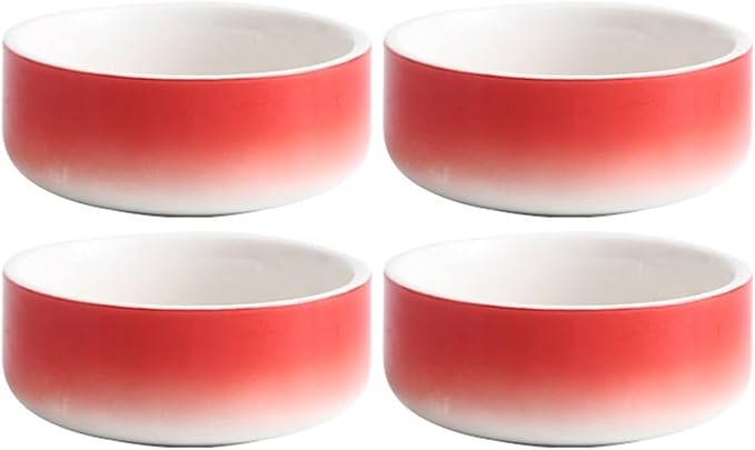 Appetizer Plates Dessert Snack Bowl Ceramic Commercial Hotel Platter Seasoning Sauce Bowl Exquisite Snack Plate for Condiment(Red)