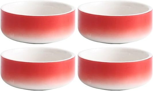 Appetizer Plates Dessert Snack Bowl Ceramic Commercial Hotel Platter Seasoning Sauce Bowl Exquisite Snack Plate for Condiment(Red)