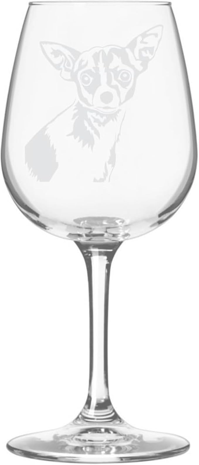 Etched Laser Art Chihuahua Custom Personalized Dog Themed Etched 12.75oz Wine Glass Custom Dog Breed Wine Glasses, Ideal for Pet Lovers, Unique Birthday Gift for Men & Women, Personalized Gift